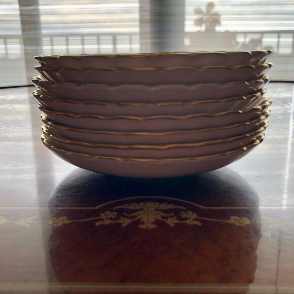 Spode Fleur De Lys Gold Saucers Lot Of 8 - Picture 2 of 8